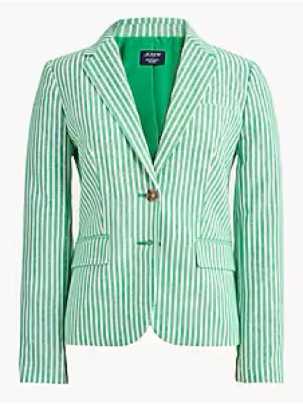 Tommy Hilfiger Mint Green and White Striped Women's Blazer